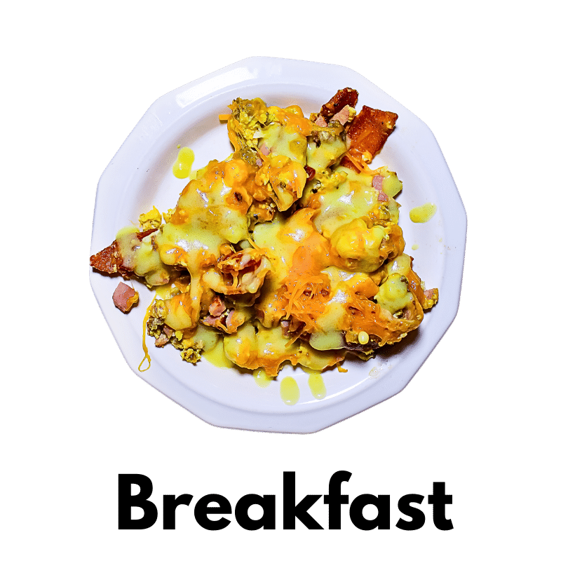 Category Breakfast with photo of eggs on plate